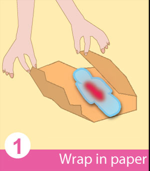 Disposing a sanitary pad